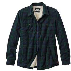 LL Bean Scotch Plaid Shirt, Sherpa Lined
